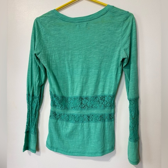 🎉4/30$🎉 Vintage Y2K Garage Green Ribbed Long Sleeve Blouse – Medium 💚 - Picture 5 of 5